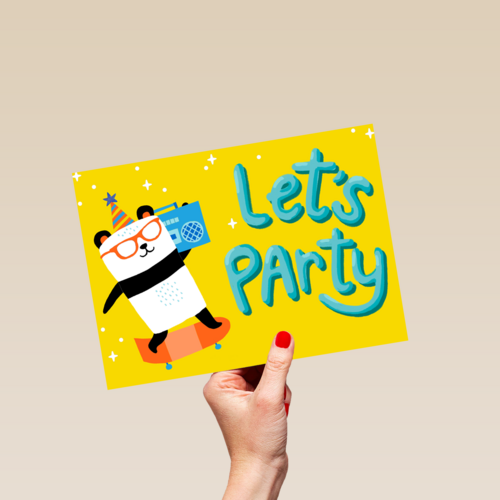 Verjaardagskaart lets party