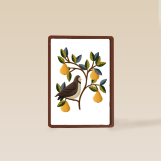 takken met vogel en fruit