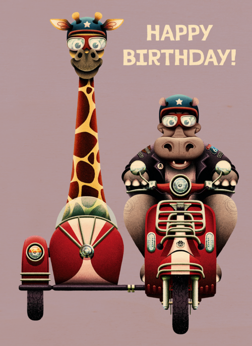 Happy Hippo Giraffe Birthday