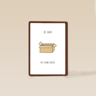 Verjaardagskaart 30 hey ouwe doos