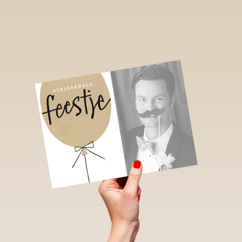 fotokaart verjaardagsfeestje kom je ook