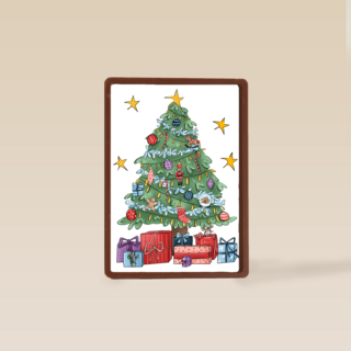 kerstkaart hip kerstboom getekend matia studio