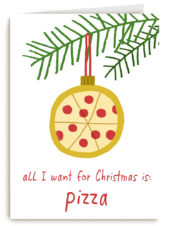 Kerstkaart Grappig All I want for Christmas is pizza