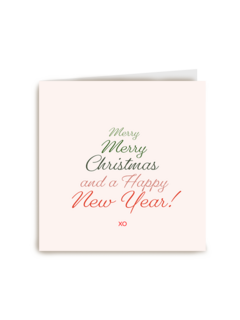Kerstkaart stijlvol Merry merry Christmas xo