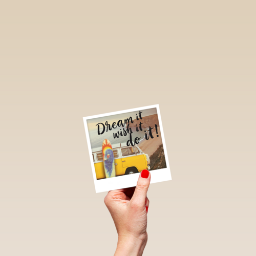restyle reizen kaart met de quote dream it wish it do it