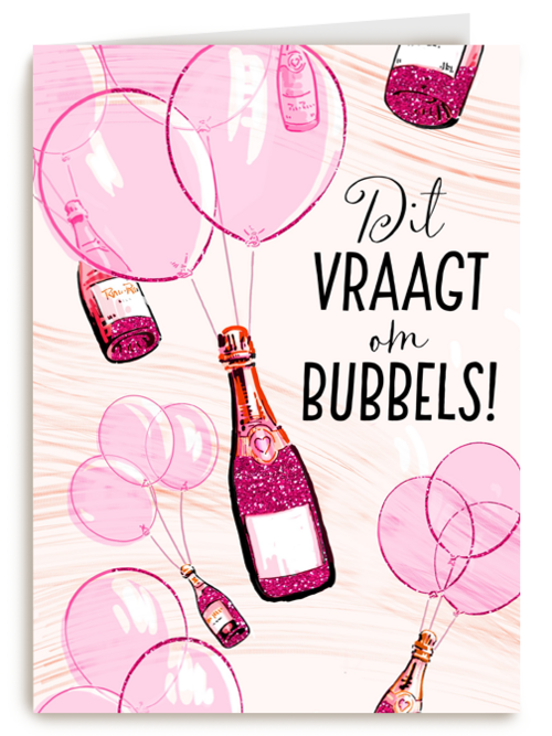 dit vraagt om roze bubbels