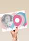 verjaardag fotokaart met roze en blauwe ballonnen