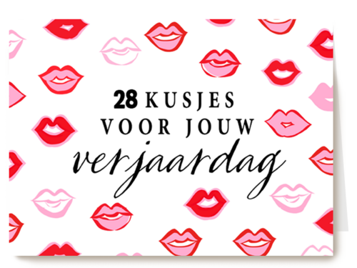 Verjaardagskaart kusjes voor jouw verjaardag