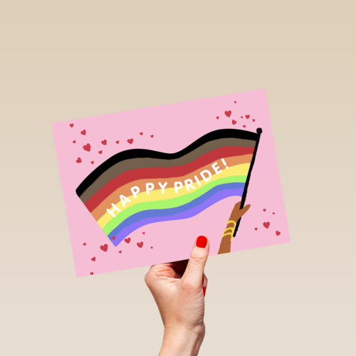 Happy Pride waving flag