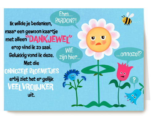 Bedankt kaart onnozele bloemetjes
