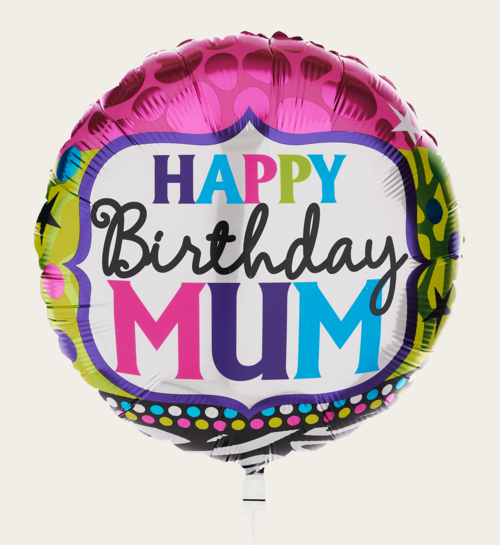 Ballon Happy Birthday Mum Multi