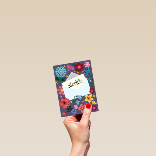 Sterkte kaart envelop en bloemen