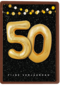 Verjaardagskaart leeftijden 50 ballonletters