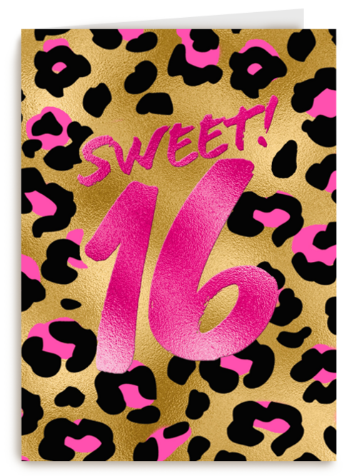 Verjaardagskaart sweet 16 tiener meisje