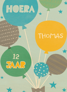hoera verjaardag met ballonnen