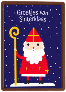 Sinterklaaskaart getekend Groetjes van Sinterklaas