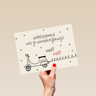 Scooter rijbewijs kaart gefeliciteerd