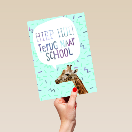 Back to school kaart Giraffe