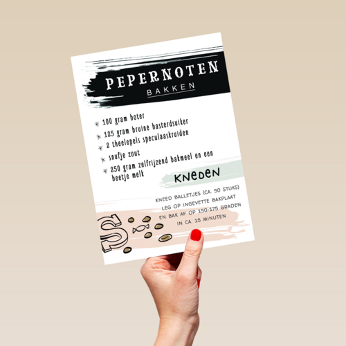 sinterklaas kaart recept pepernoten bakken 100 gram boter