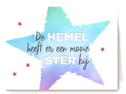 de hemel heeft er een mooie ster bij