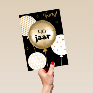 verjaardag kaart leeftijden 40 ballon