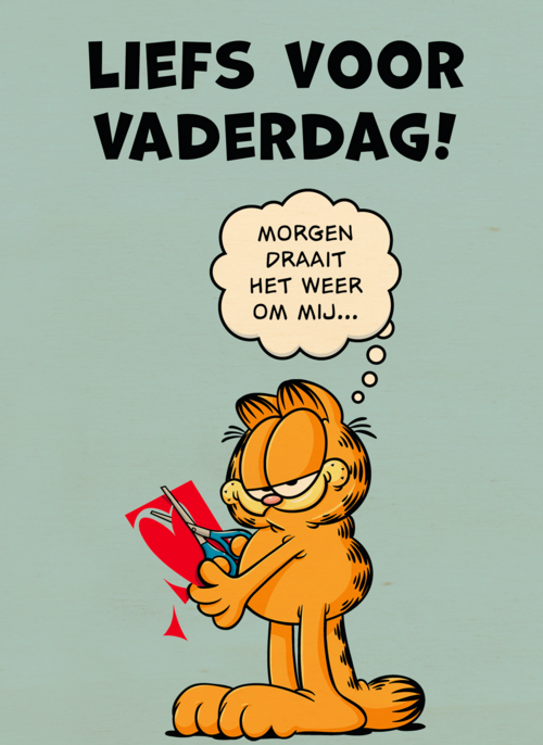 Houten Kaart Vaderdag | Hallmark | Houten Kaart Hallmark | Vaderdag | Garfield Viert Vaderdag