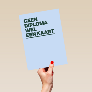 Gezakt kaart Geen diploma wel een kaart