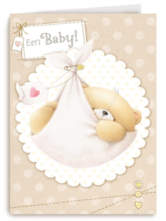 een babybeer in doek