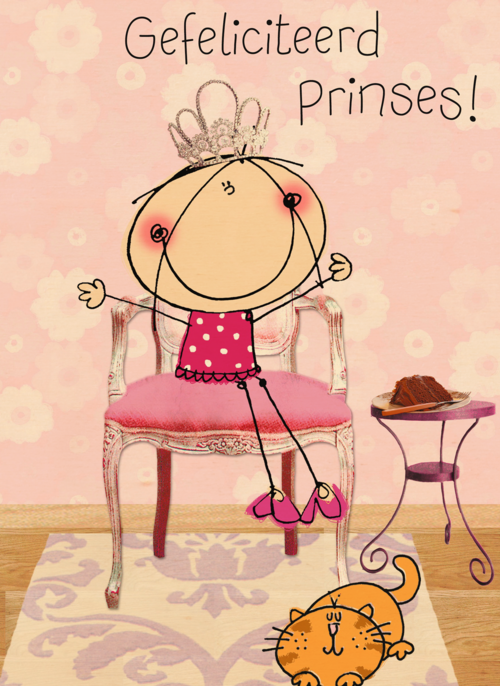 tekening prinses met kat