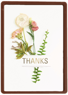 botanical kaart thanks met een bloemetje