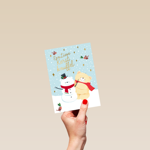 kerstkaart forever friends een lieve kerst knuffel