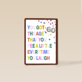 Verjaardagskaart 60 pee every time you laugh