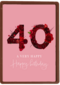 Verjaardagskaart 40 bloemen roze