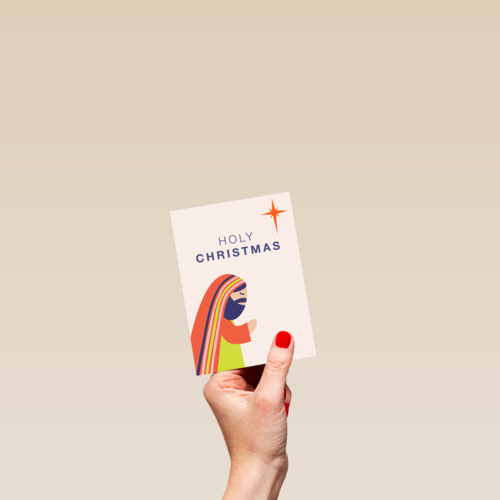Religieuze kerstkaart bidden