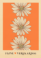 Verjaardagskaart oranje met bloemen