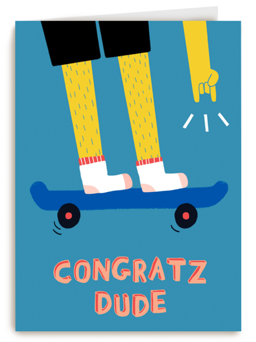 Verjaardagskaart skateboarder