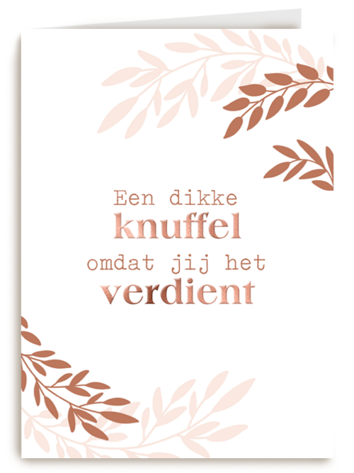 Kaart Hallmark | Botbreuk Beterschapskaarten Mentale Gezondheid Operatie En Revalidatie Liefdesverdriet | Een Dikke Knuffel Met Metallic Bladeren