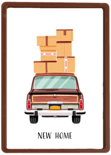 new home car with boxes