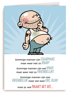 kale man met dikke buik