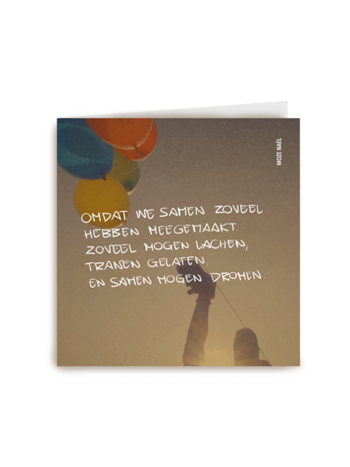 vriendschap kaart moze nael ballonnen