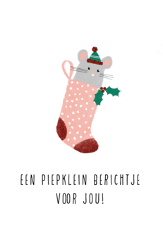 Kerstkaart piepklein berichtje voor jou muis
