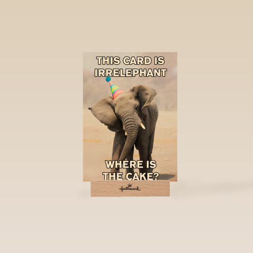 verjaardag kaart grappig this card is irrelephant