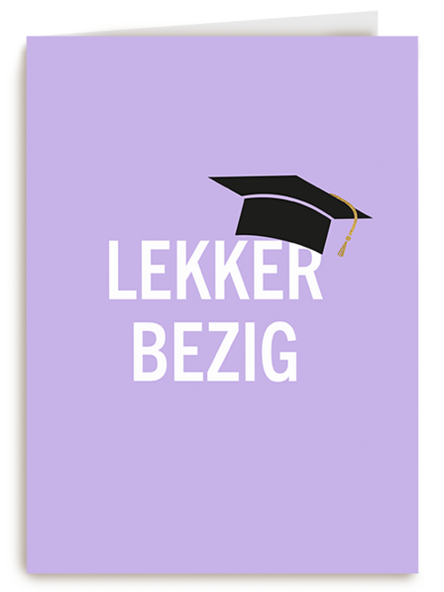 Kaart Hallmark | Felicitatie Diploma Examenfeest | Geslaagd Lekker Bezig Paars