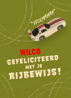 Rijbewijs kaart gefeliciteerd met naam