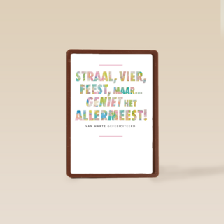 feest kaart geniet het allermeest