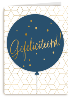 Verjaardagskaart man hip Ballon met gefeliciteerd
