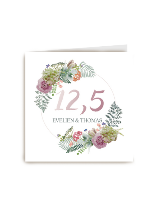 botanical kaart echtvereniging koperen jaar huwelijksjubileum