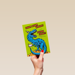 Rawr Hoera 7 Jaar Dino