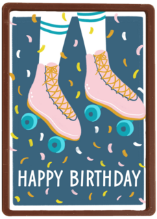verjaardagskaart hip happy rollerskates birthday