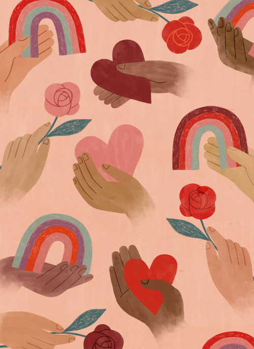 Houten Kaart Valentijn | Houten Kaart Hallmark | Valentijn | Valentijn Regenboog Harten